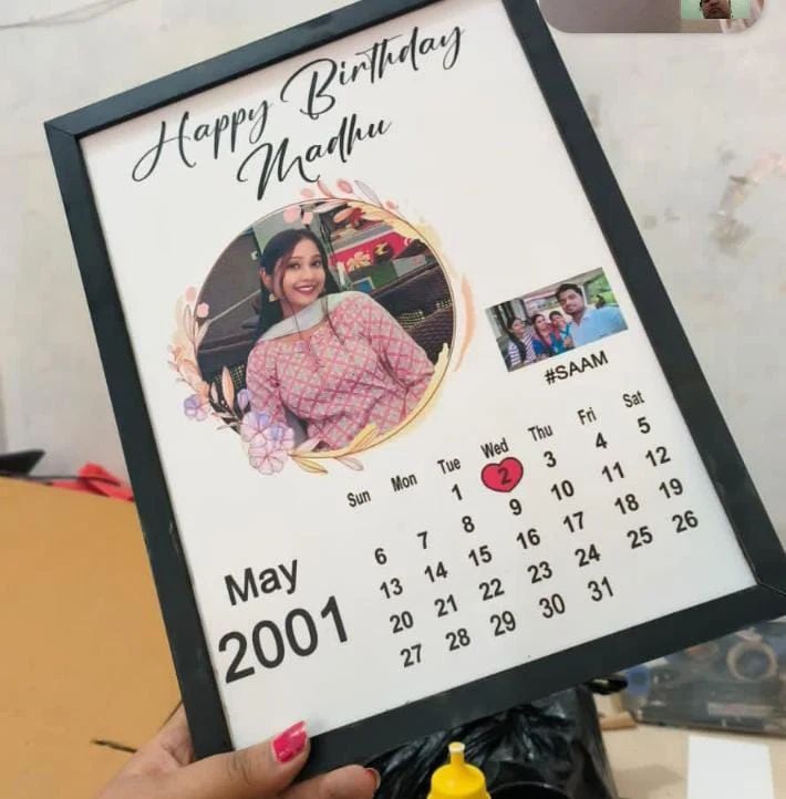 CUSTOMIZED BIRTHDAY FRAME (2-PIC)    B/W-FRAME