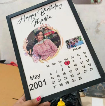 CUSTOMIZED BIRTHDAY FRAME (2-PIC)    B/W-FRAME