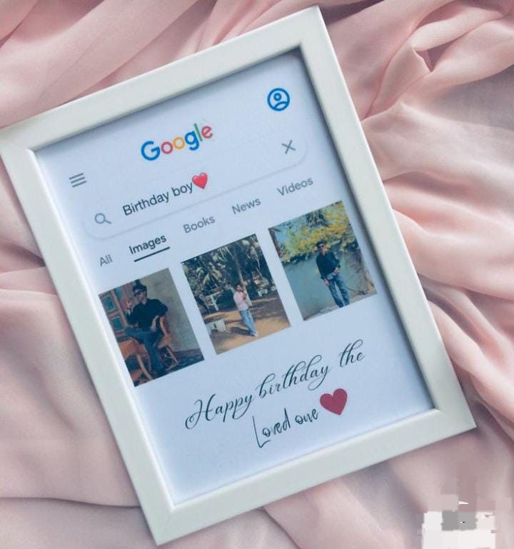 CUSTOMIZED BIRTHDAY FRAME (3-PIC)    B/W-FRAME