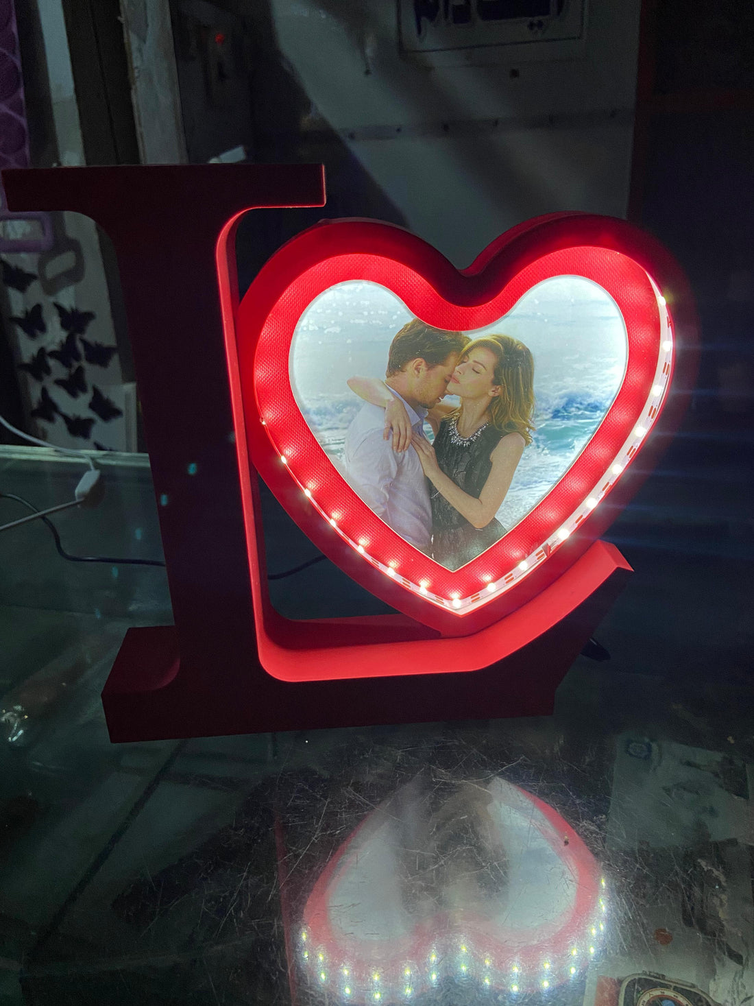 L-SHAPE HEART LED FRAME